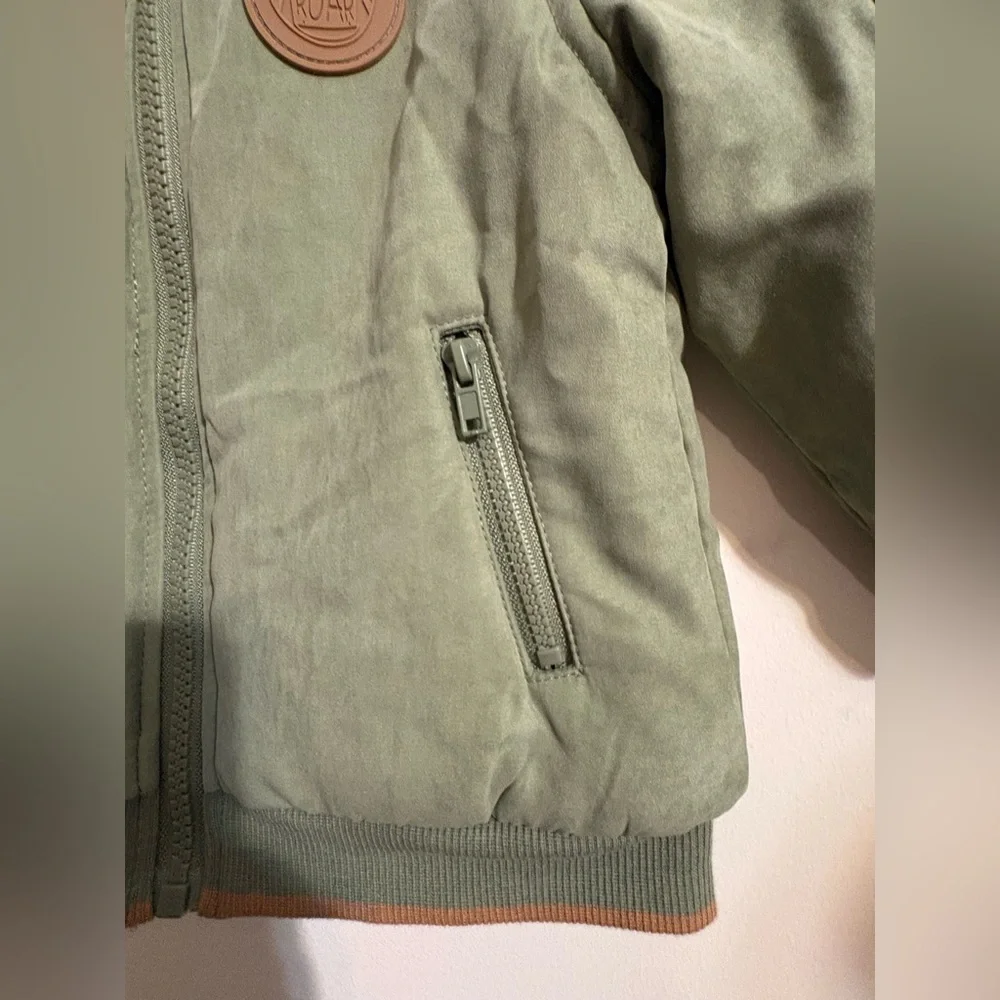 Aspen Kids Boys 18 Month‎ bomber jacket Olive green zip closure Lion patch NWT